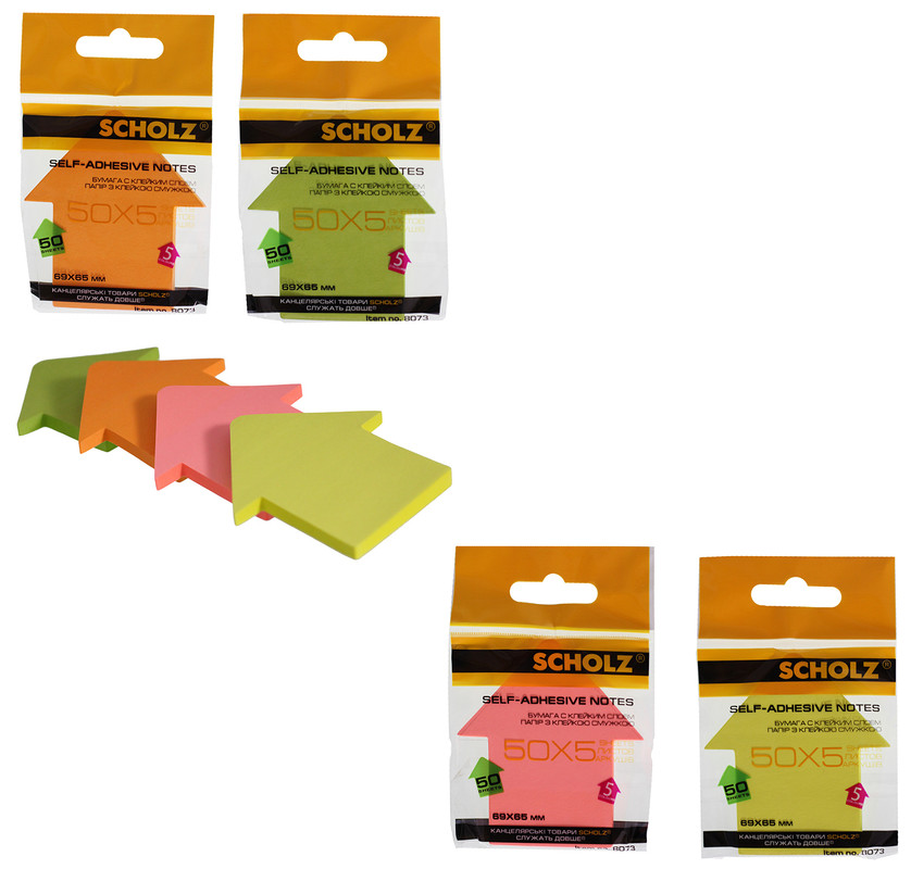 Паперовий блок для нотаток SCHOLZ (8073SCH), 69х65мм, пастельні кольори, 50шт